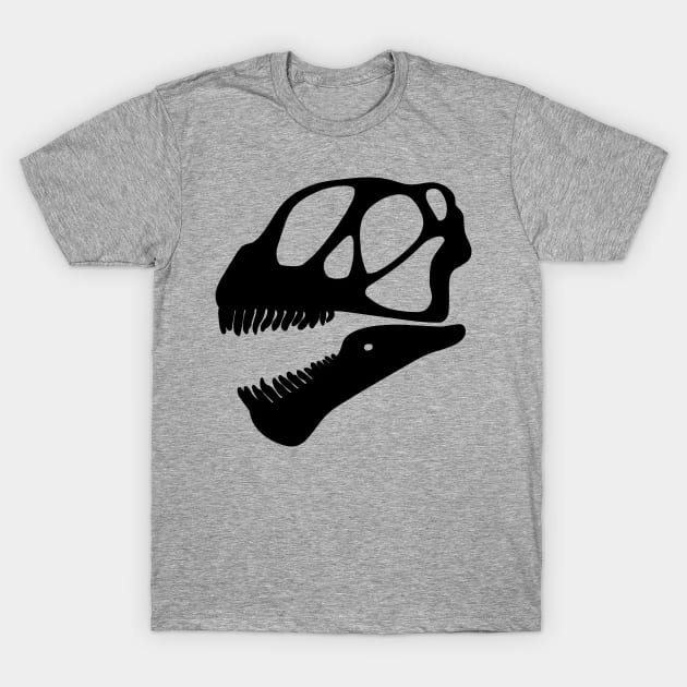 Camarasaurus skull - black T-Shirt by SkeleCrewPaleo